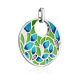 Flat Round Enamel Pendant With Crystals, image , picture 4