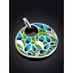 Flat Round Enamel Pendant With Crystals, image , picture 2