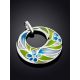 Flat Round Silver Pendant With Mix Color Enamel, image , picture 2
