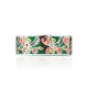 Bright Silver Enamel Band Ring With Crystals, Ring Size: 8 / 18, image , picture 4