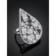 Shimmering Crystal Cocktail Ring, Ring Size: 7 / 17.5, image , picture 2