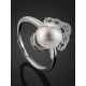 Chic And Classy Silver Pearl Ring, Ring Size: 8.5 / 18.5, image , picture 2