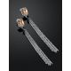 Refined Silver Chain Dangles With Yellow Crystal Centerpieces, image , picture 2