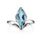 Silver Ring With Marquise Cut Topaz, Ring Size: 8.5 / 18.5, image , picture 4