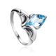 Silver Ring With Marquise Cut Topaz, Ring Size: 4 / 15, image 
