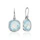 Chic Blue Agate Drop Earrings, image 