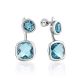 Transformable Silver Topaz Stud Earrings, image 