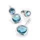 Transformable Silver Topaz Stud Earrings, image , picture 4