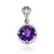 Classy Silver Pendant With Amethyst And Crystals, image 