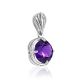 Classy Silver Pendant With Amethyst And Crystals, image , picture 4