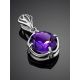 Classy Silver Pendant With Amethyst And Crystals, image , picture 2