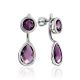 Transformable Silver Amethyst Earrings, image 