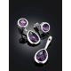 Transformable Silver Amethyst Earrings, image , picture 2