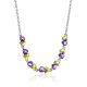 Dazzling Silver Necklace With Amethyst And Chrysolite, image 