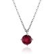Simplistic Design Silver Ruby Necklace, image 