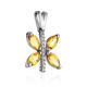 Chic Silver Citrine Butterfly Pendant, image , picture 3