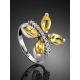 Silver Citrine Butterfly Ring, Ring Size: 9.5 / 19.5, image , picture 2