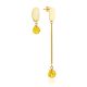 Mismatched Gilded Silver Chain Earrings With Amber The Palazzo, image 