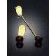 Mismatched Gold-Plated Silver Earrings With Natural Amber The Palazzo, image , picture 2