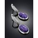 Refined Silver Charoite Dangle Earrings, image , picture 2