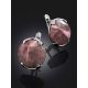 Silver Earrings With Faceted Pinkish Rhodonite, image , picture 2