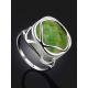 Voluminous Silver Ring With Green Vesuvianite Centerpiece, Ring Size: 8 / 18, image , picture 2