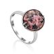 Chic Silver Ring With Faceted Oval Rhodonite Stone, Ring Size: 8.5 / 18.5, image 