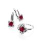 Charming Silver Ruby Earrings With Crystals, image , picture 3
