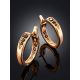 Chic Gold Plated Silver Hoops With Smoky Quartz, image , picture 2