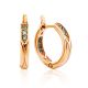 Medium Size Gilded Silver Hoops With Prasiolite, image 