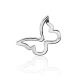 Glossy Silver Butterfly Pendant With Diamond, image , picture 3