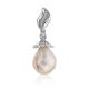 Classy Silver Pendant With Baroque Pearl And Crystals, image 