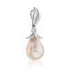 Classy Silver Pendant With Baroque Pearl And Crystals, image , picture 3