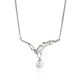 Refined Silver Pearl Necklace With Prasiolite, image 