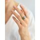 Ultra Feminine Floral Design Enamel Band Ring With Crystals, Ring Size: 7 / 17.5, image , picture 4