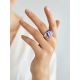 Fabulous Purple Enamel Signet Ring, Ring Size: 7 / 17.5, image , picture 3
