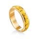 Wedding Band Ring With 24K Gold Finish The Nugget, Ring Size: 6.5 / 17, image 