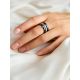 Triple Band Silver Ceramic Ring, Ring Size: 8 / 18, image , picture 3