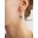 Drop Shaped Silver Dangles With Crystals And Topaz London, image , picture 3