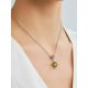 Luminous Silver Pendant With Chrysolite And Crystals, image , picture 3