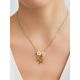 Floral Design Silver Pendant With Nacre And Citrine, image , picture 3