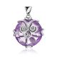 Silver Pendant With Dazzling Violet Crystal, image 