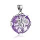 Silver Pendant With Dazzling Violet Crystal, image , picture 3