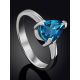 Silver Ring With Pear Shaped Topaz Swiss Blue, Ring Size: 8 / 18, image , picture 2