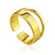 Trendy Gilded Silver Double Shank Ring The Liquid, Ring Size: Adjustable, image 