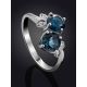 Exquisite Silver Ring With Topaz London Blue, Ring Size: 9 / 19, image , picture 2