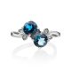 Exquisite Silver Ring With Topaz London Blue, Ring Size: 9 / 19, image , picture 4
