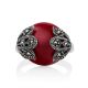 Art Deco Style Silver Agate Ring With Marcasites The Lace, Ring Size: 8 / 18, image , picture 3