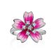 Pink Enamel Flower Ring With Crystals, Ring Size: 8 / 18, image , picture 4