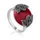 Art Deco Style Silver Agate Ring With Marcasites The Lace, Ring Size: 8 / 18, image 